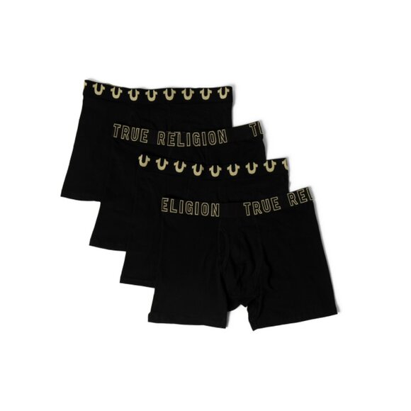 TRUE RELIGION Black 4pk Boxer Briefs - Picture 1 of 2